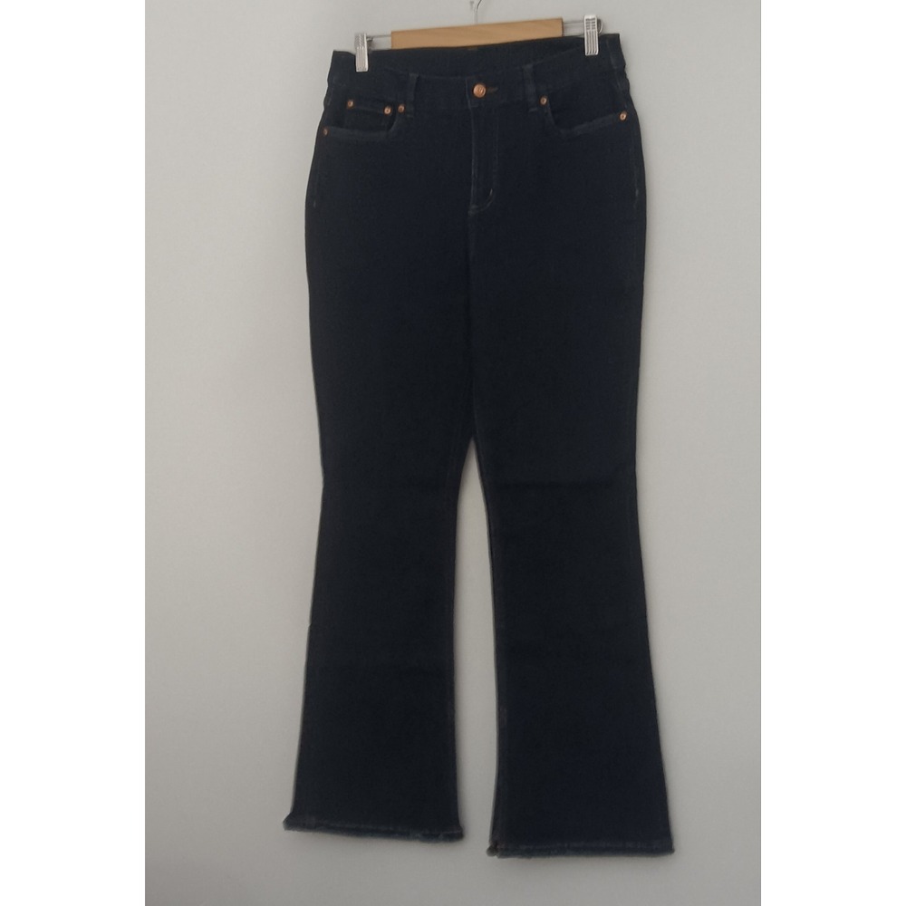 Denim Co Canyon Retreat Flare Jean Size 10 Inseam Slit Detail Dark Wash NEW